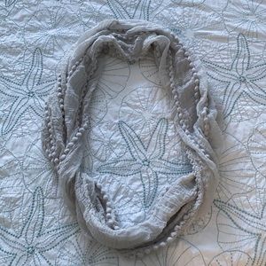 Light gray popcorn infinity scarf